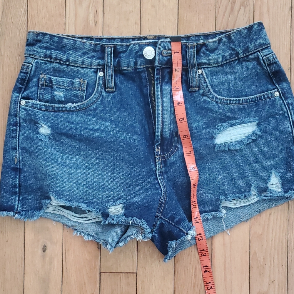 Classic Blue Distressed Jean Shorts for Women